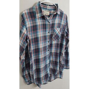 Denim & Supply‎ Ralph Lauren Plaid Shirt Womens Size Medium Boyfriend Americana